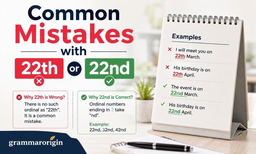 Common Mistakes with 22th or 22nd