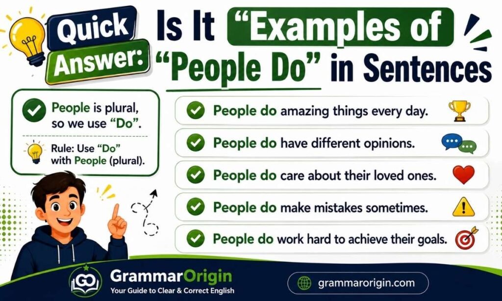 Examples of People Do in Sentences Correct Grammar with Easy Examples