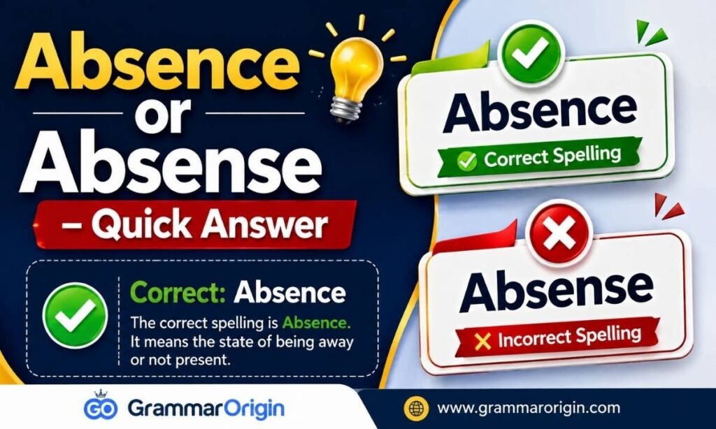 Absence or Absense – Quick Answer