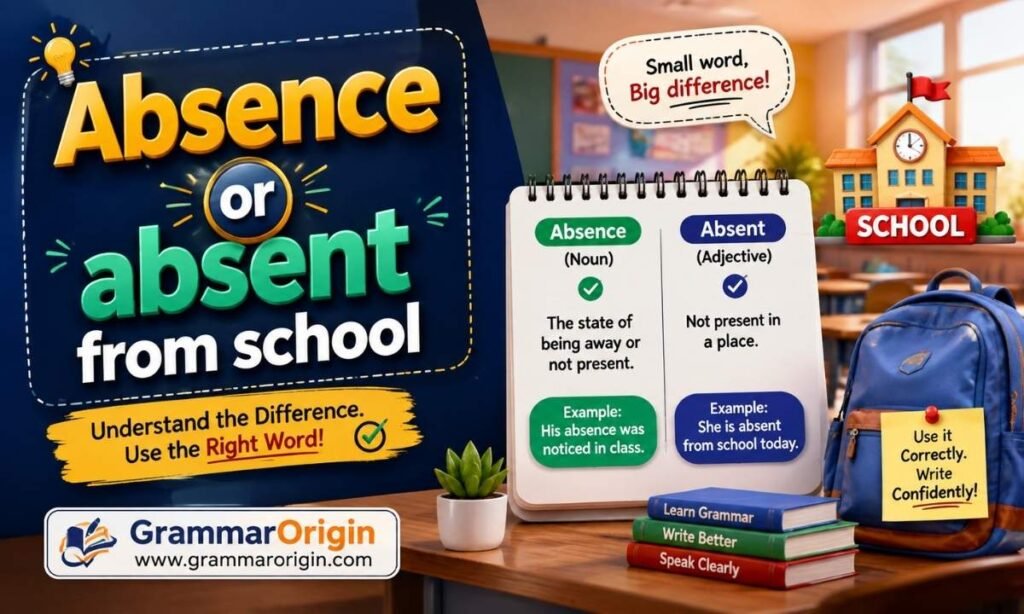 Absence or absent from school