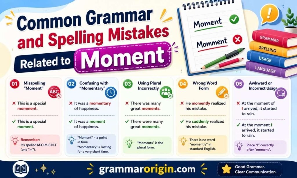 Common Grammar and Spelling Mistakes Related to Moment