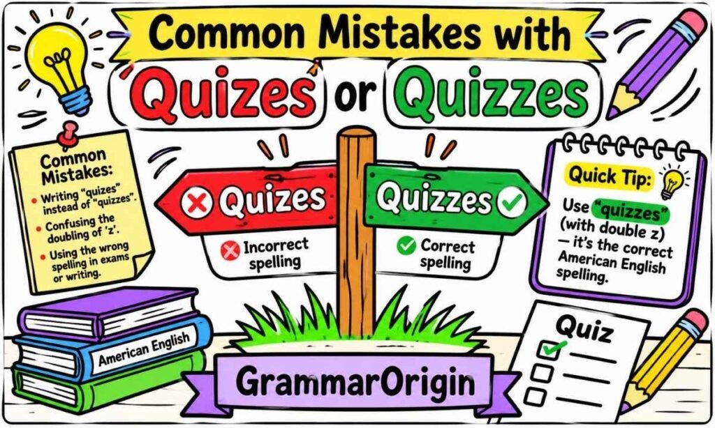Common Mistakes with Quizes or Quizzes