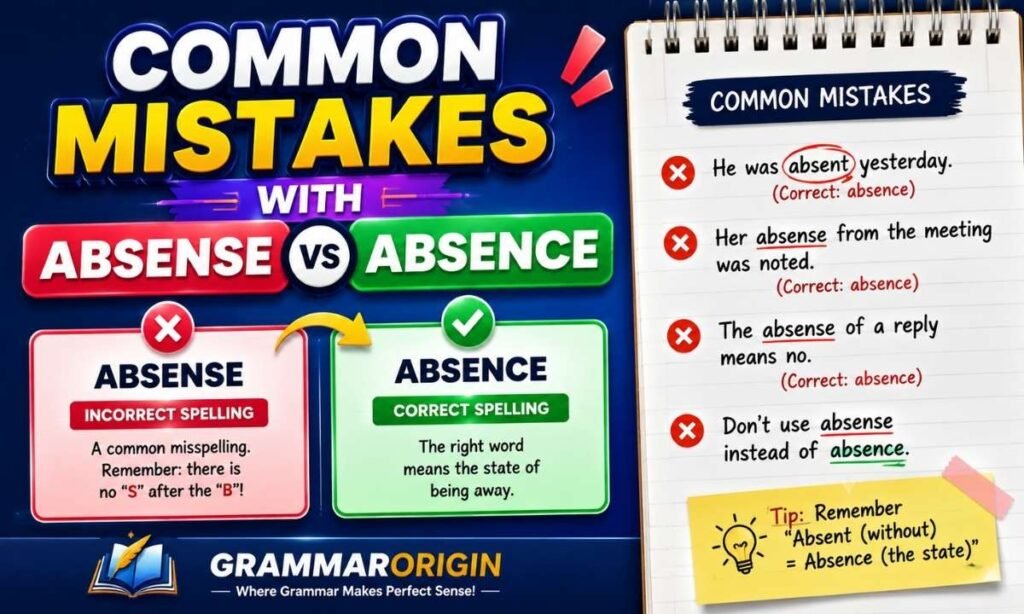 Common Mistakes with absense vs absence