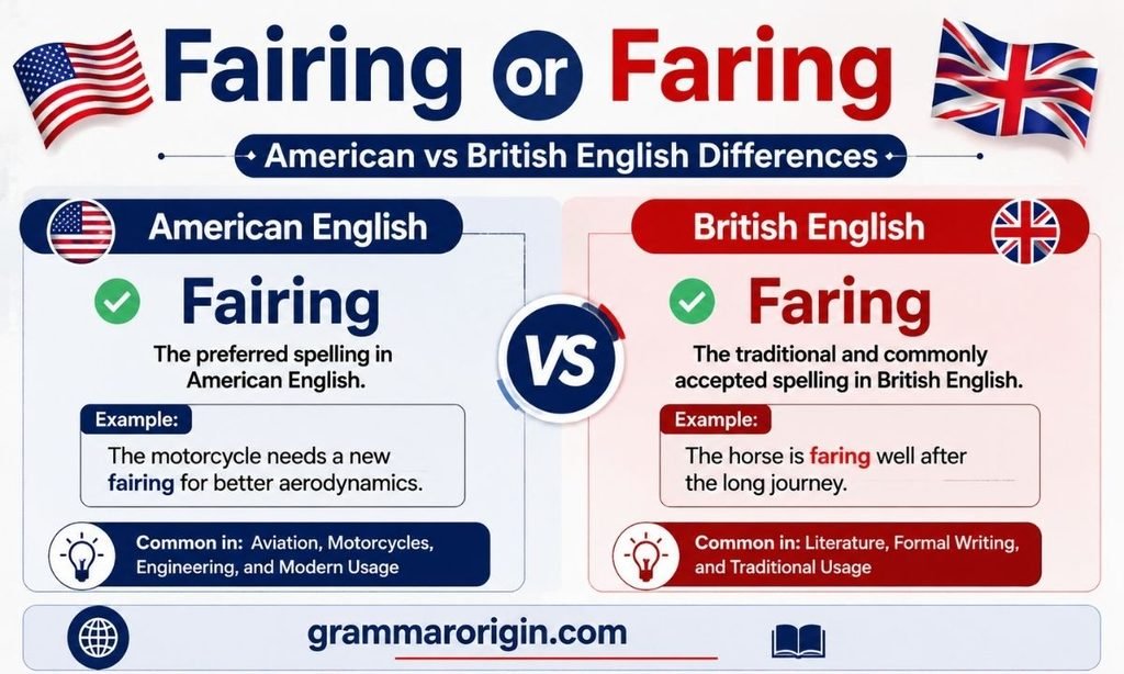 Fairing or Faring American vs British English Differences