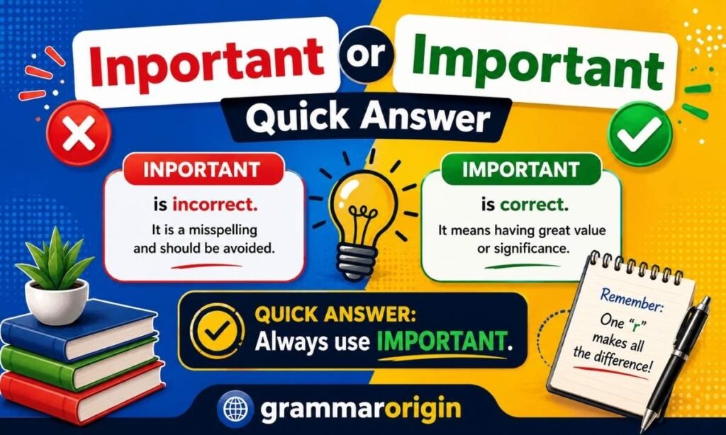 Inportant or Important – Quick Answer
