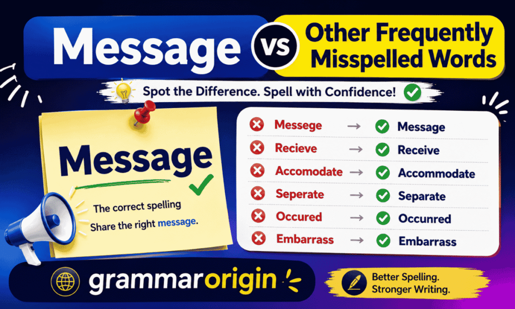 Message vs Other Frequently Misspelled Words