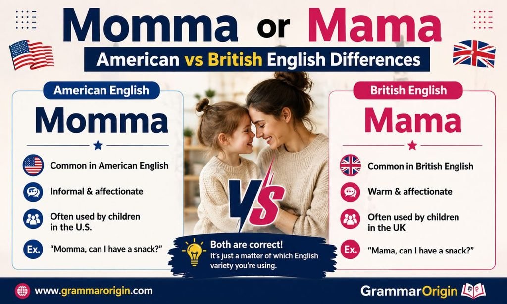 Momma or Mama American vs British English Differences