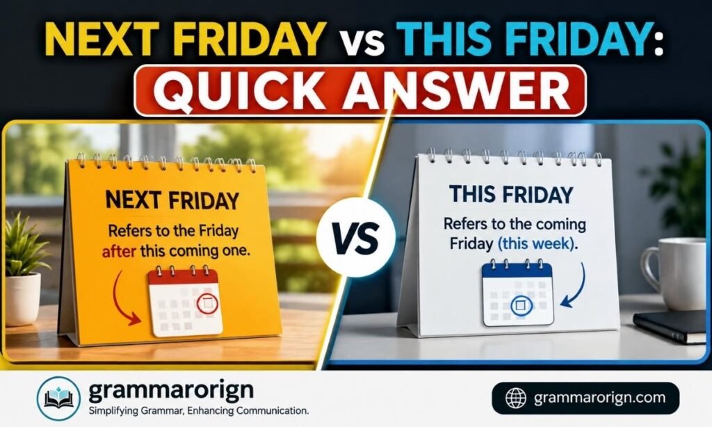 Next Friday vs This Friday Quick Answer