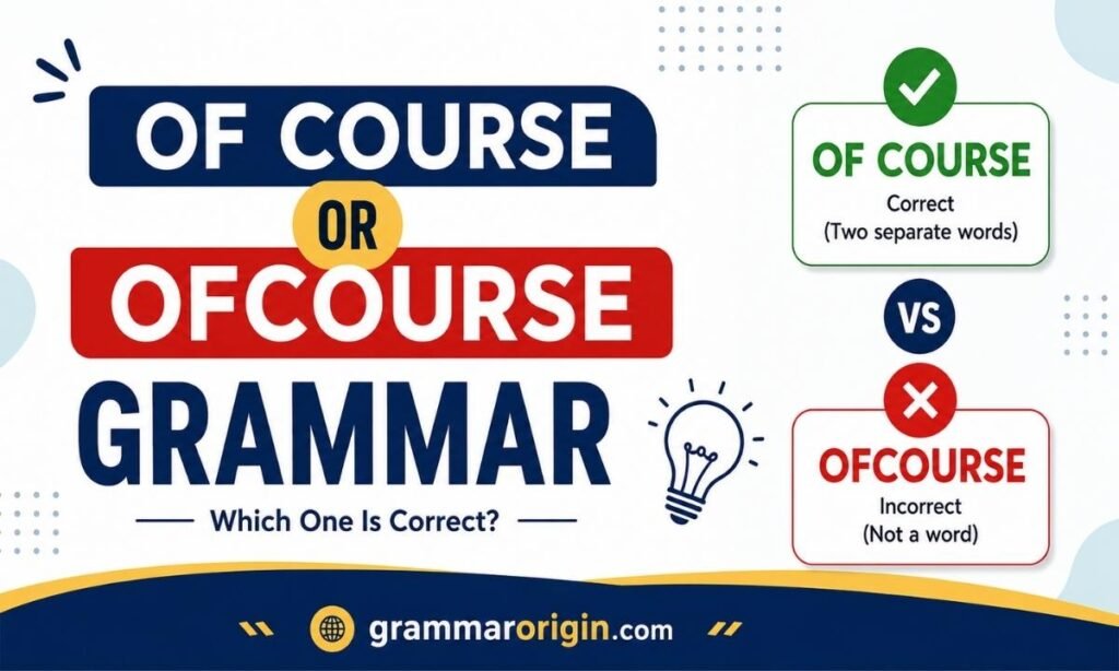 Of course or ofcourse grammar