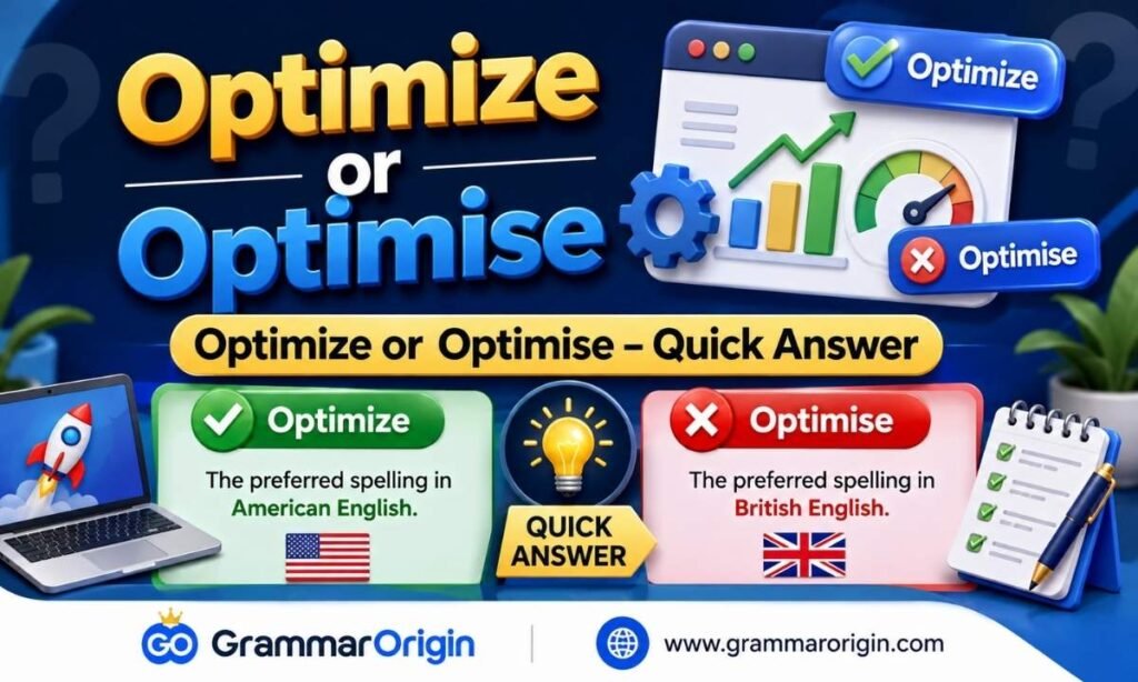 Optimize or Optimise Optimize or Optimise – Quick Answer
