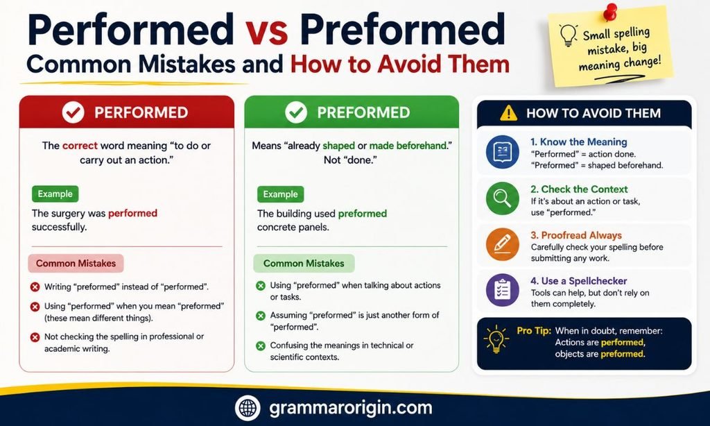 Performed vs Preformed Common Mistakes and How to Avoid Them
