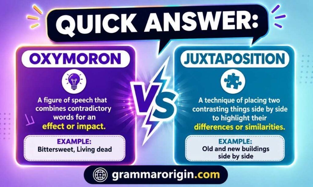 Quick Answer Oxymoron vs Juxtaposition
