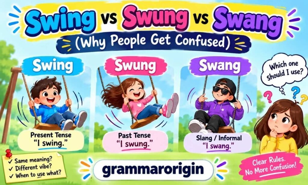 Swing vs Swung vs Swang (Why People Get Confused)