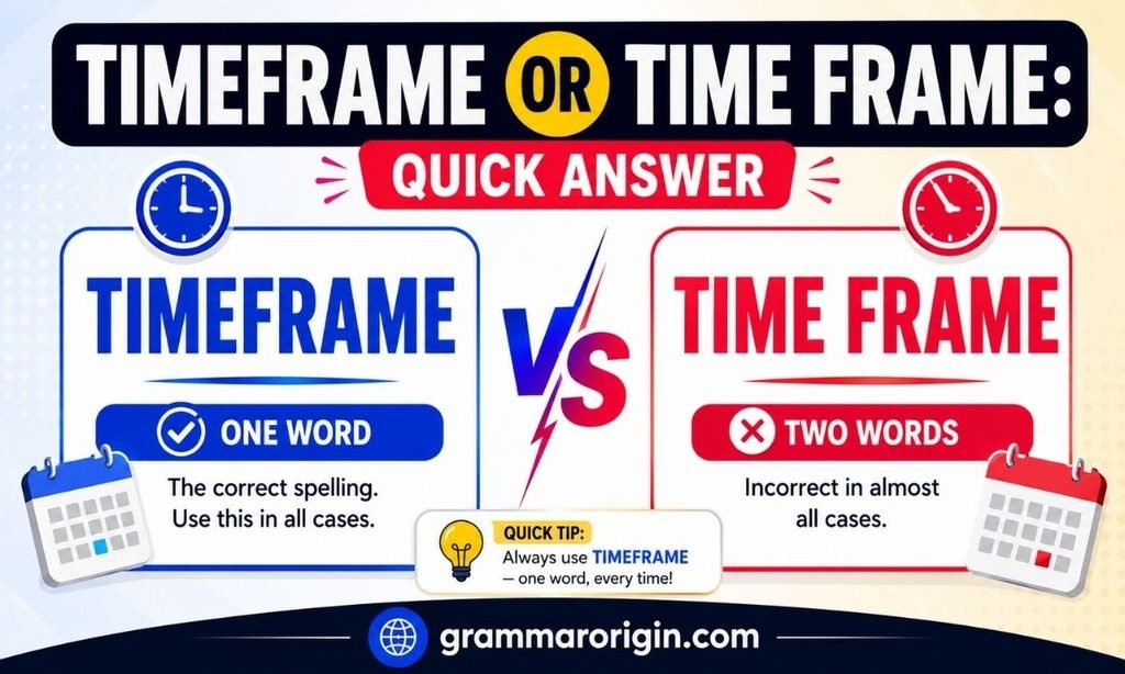 Timeframe or Time Frame Quick Answer