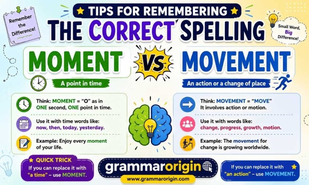 Tips for Remembering the Correct Spelling Moment vs Movement