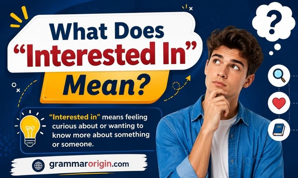 What Does Interested In Mean