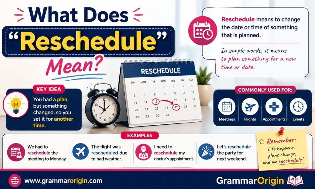 What Does Reschedule Mean