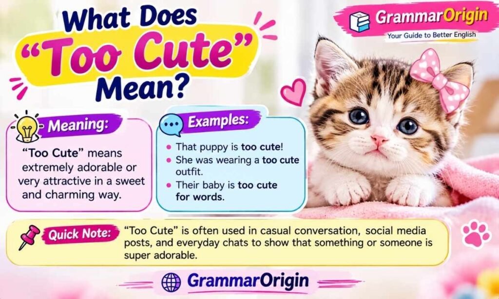 What Does Too Cute Mean