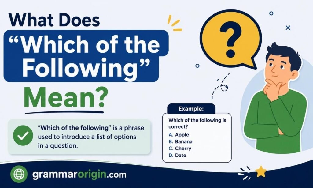 What Does Which of the Following Mean