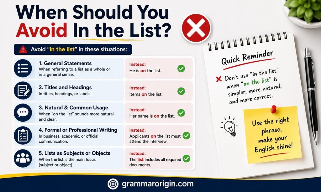 When Should You Avoid In the List