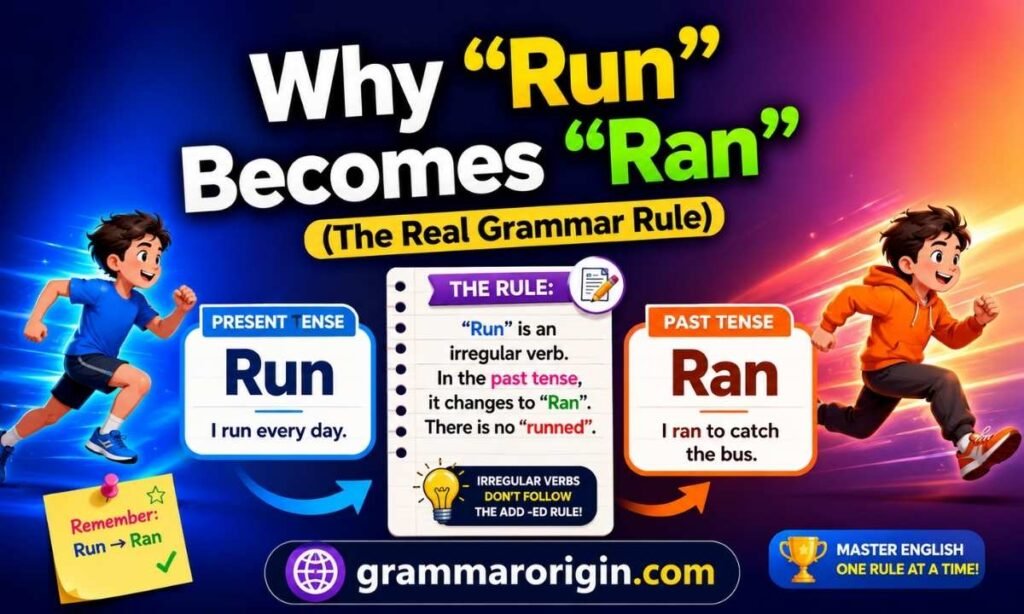 Why Run Becomes Ran (The Real Grammar Rule)