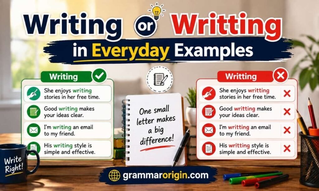 Writing or Writting in Everyday Examples