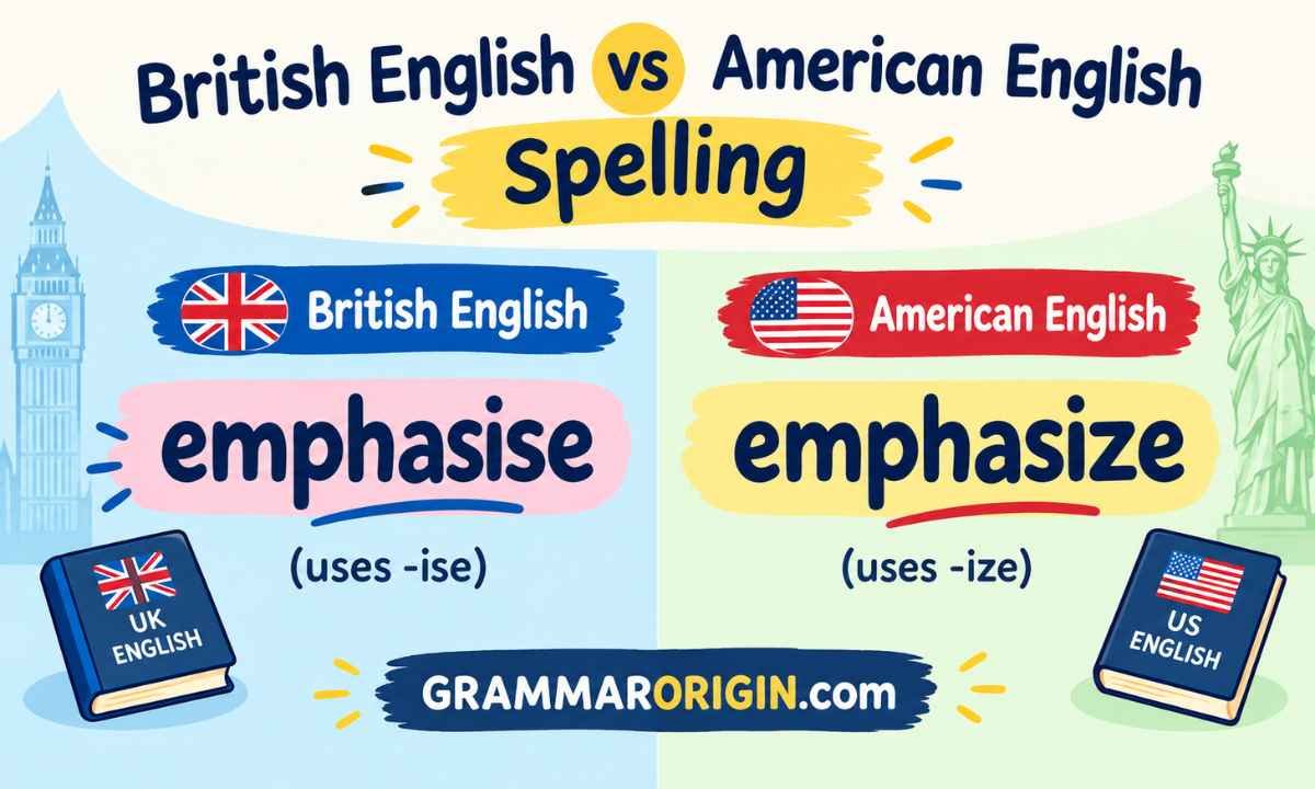 British English vs American English Spelling (emphasise vs emphasize)