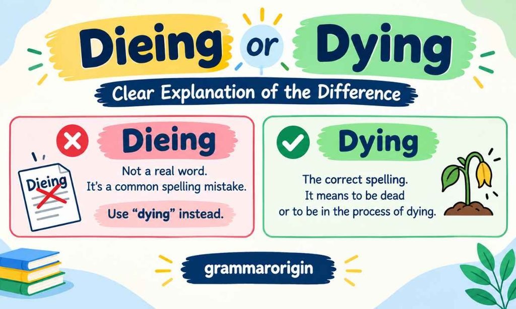 Dieing or Dying Clear Explanation of the Difference