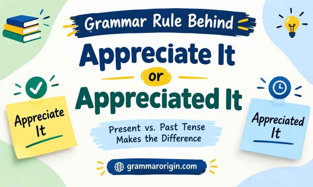 Grammar Rule Behind Appreciate It or Appreciated It