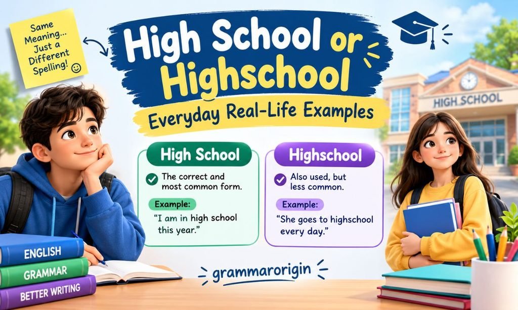 High School or Highschool Everyday Real-Life Examples