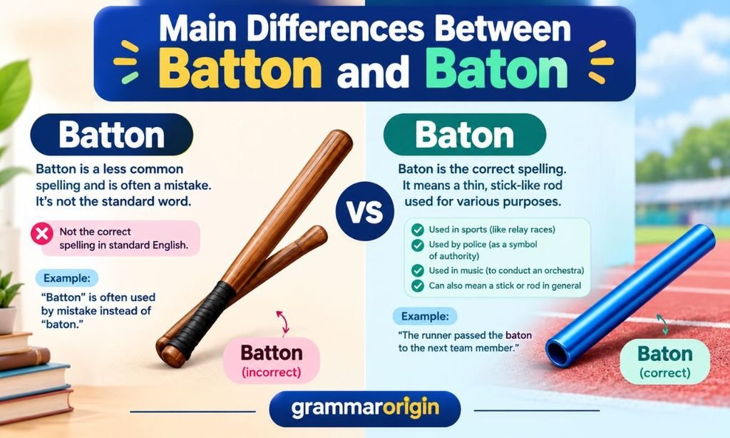 Main Differences Between Batton and Baton