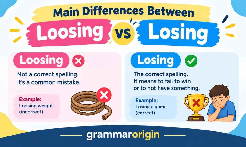Main Differences Between Loosing and Losing