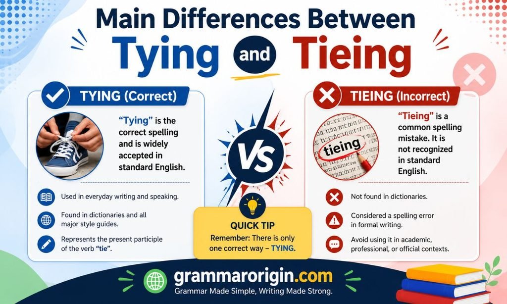 Main Differences Between Tying and Tieing