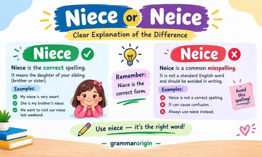 Niece or Neice Clear Explanation of the Difference