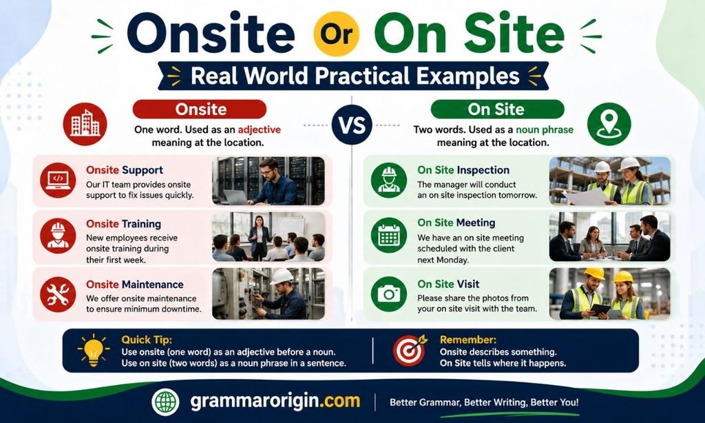 Onsite Or On Site Real World Practical Examples