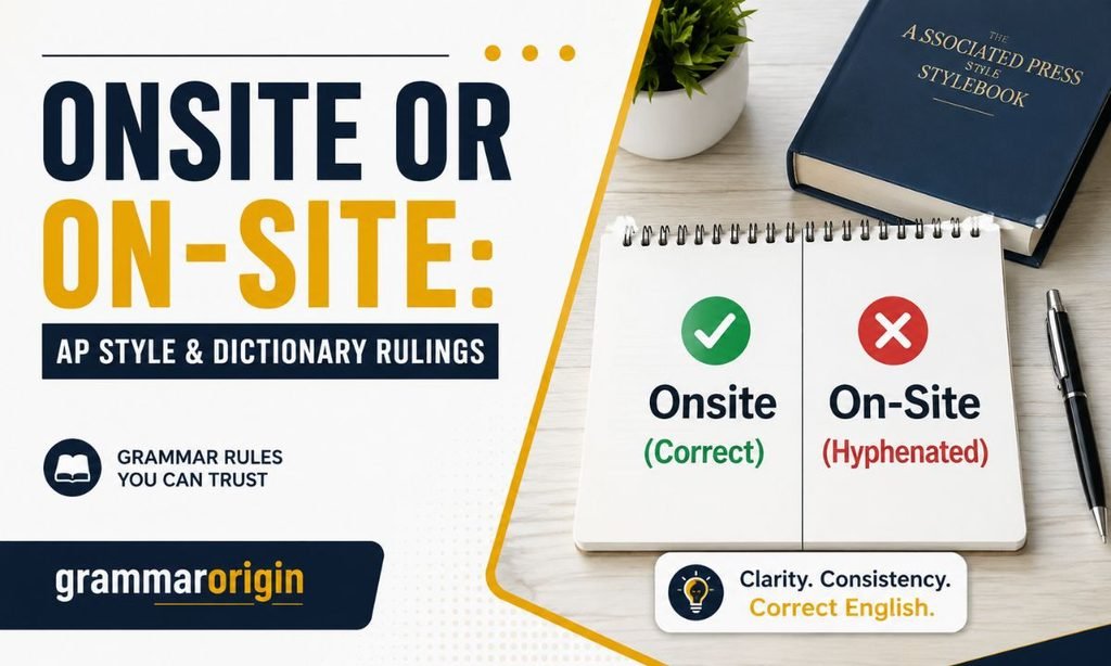 Onsite or On-Site AP Style & Dictionary Rulings