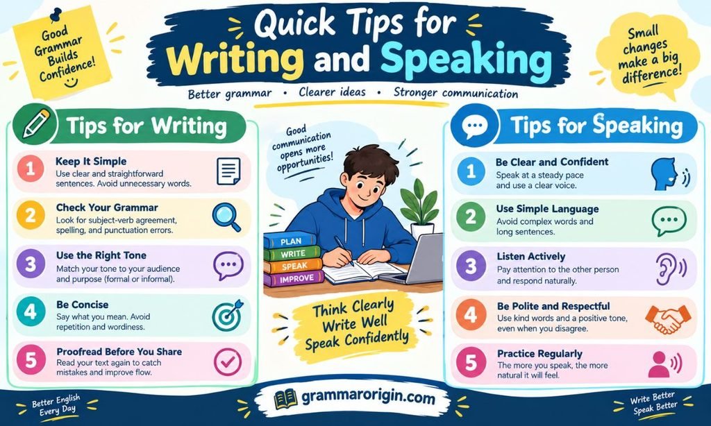 Quick tips for writing and speaking