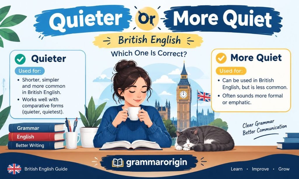 Quieter Or More Quiet British English