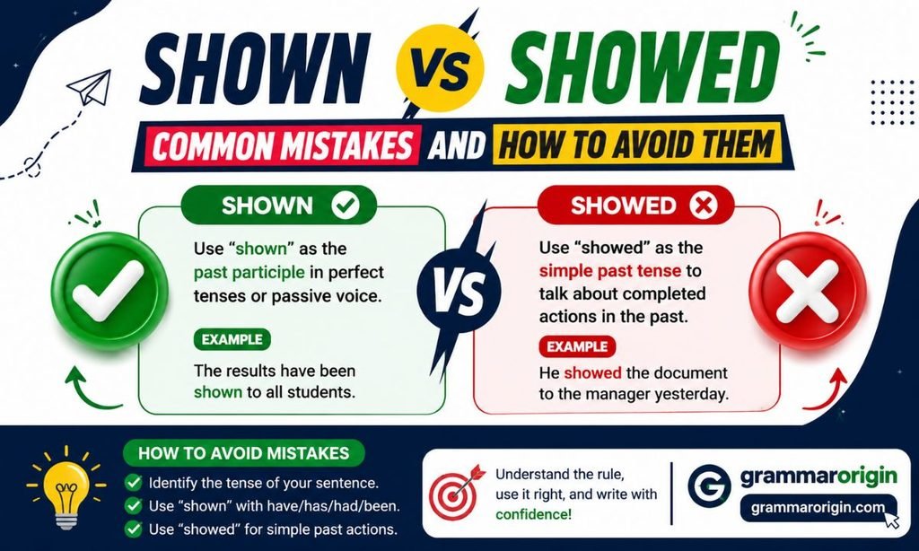 Shown vs Showed Common Mistakes and How to Avoid Them