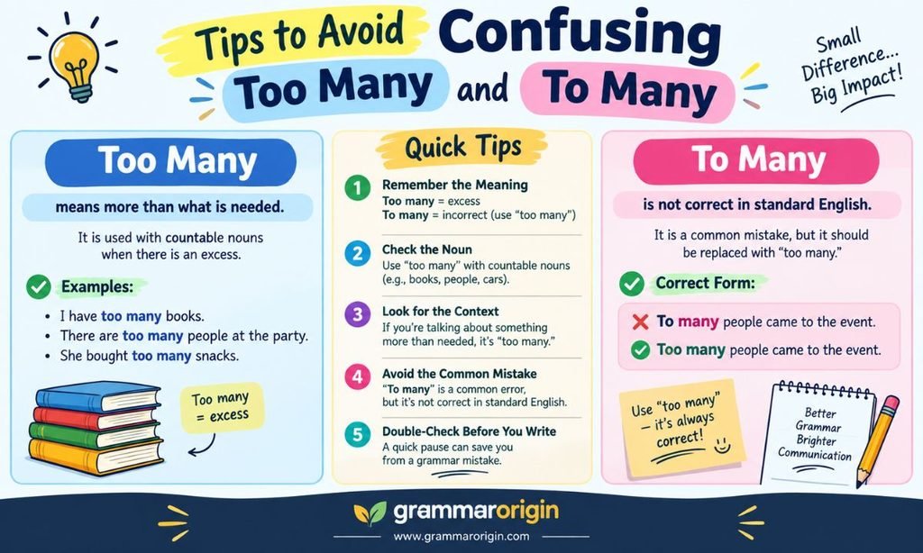 Tips to Avoid Confusing Too Many and To Many