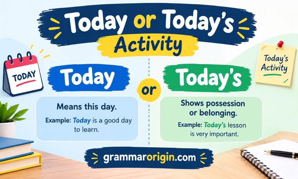 Today or Todays Activity