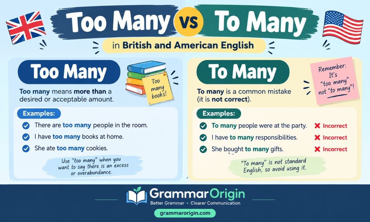 Too Many vs To Many in British and American English