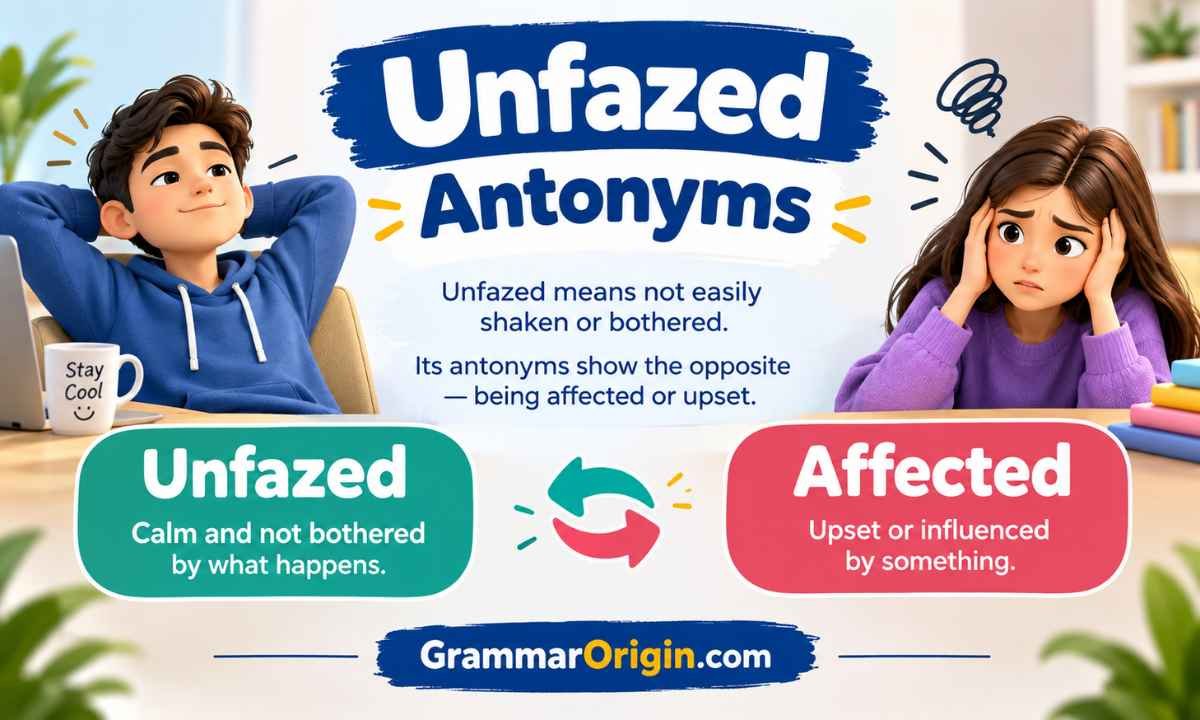Unfazed antonyms