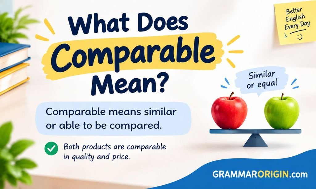 What Does Comparable Mean
