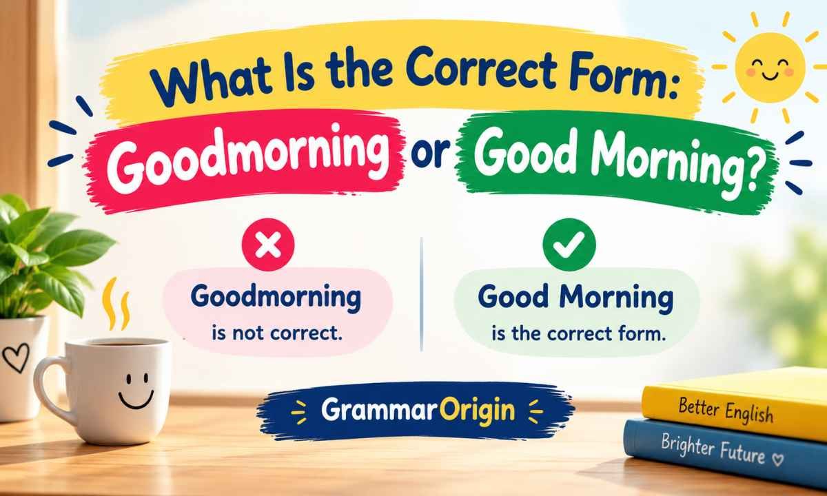 What Is the Correct Form_ Goodmorning or Good Morning