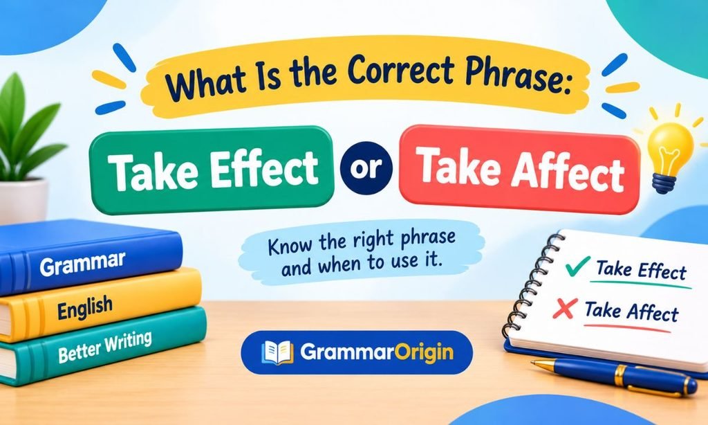 What Is the Correct Phrase Take Effect or Take Affect