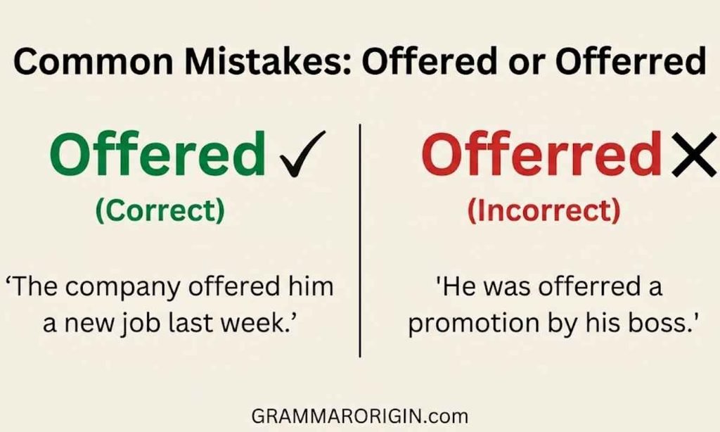 Common Mistakes Offered or Offerred