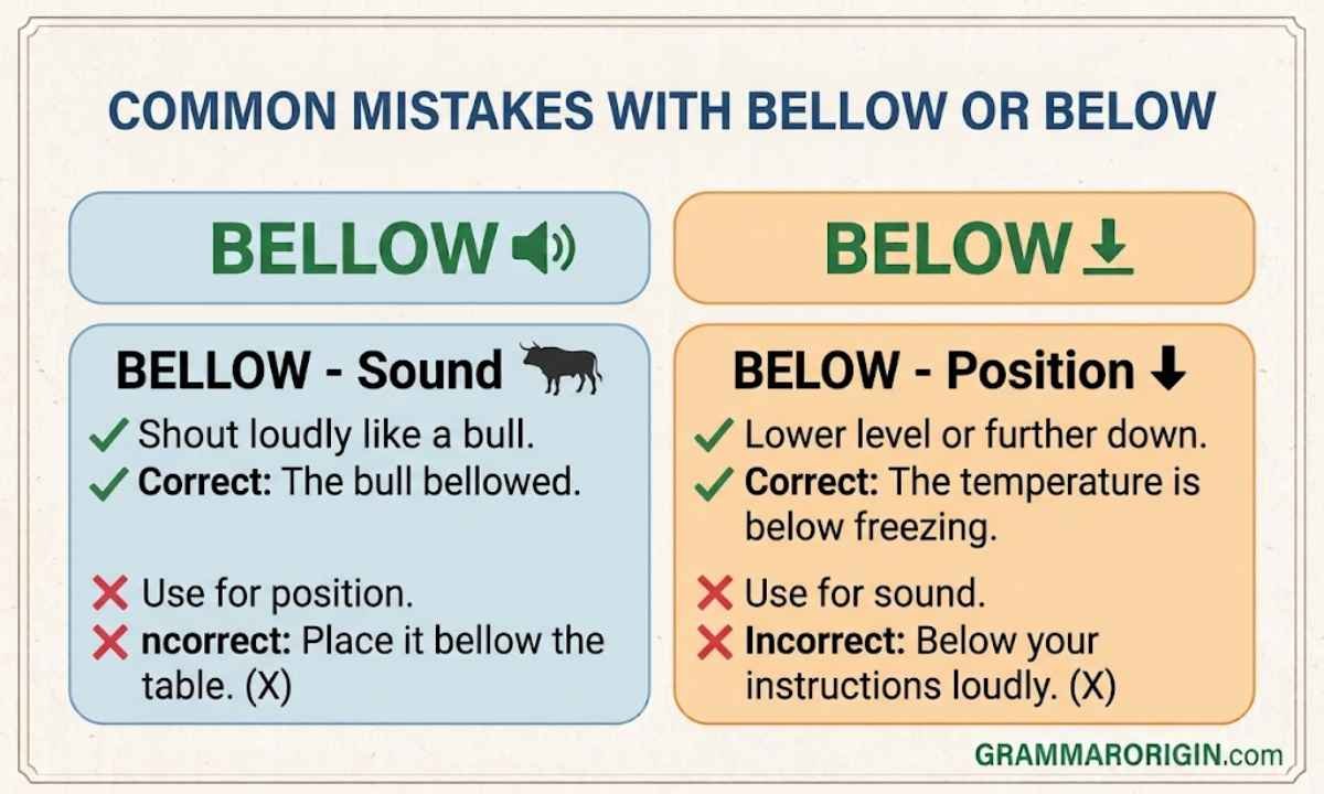 Common Mistakes with Bellow or Below