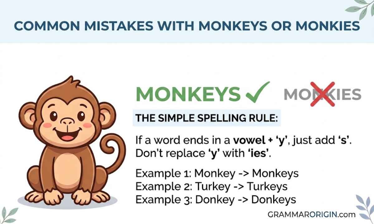 Common Mistakes with Monkeys or Monkies