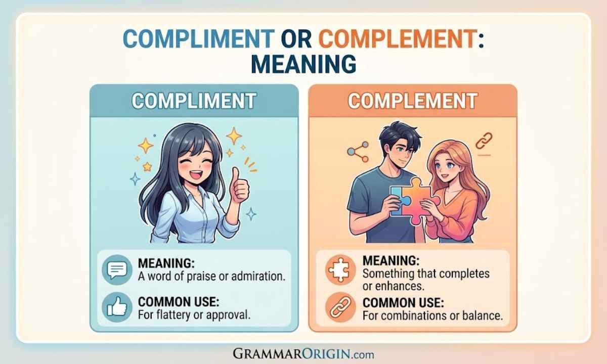 Compliment or Complement Meaning